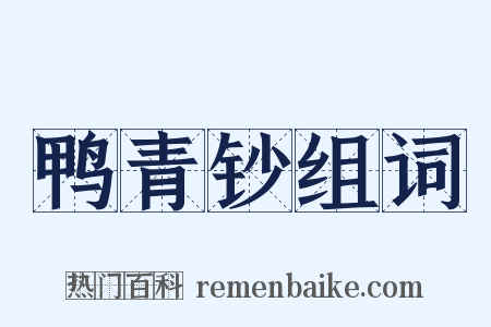 鸭青钞组词是什么意思的图片